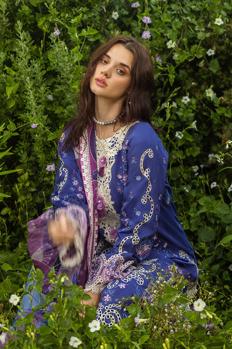 MUSHQ - 3PC LAWN EMBROIDERED SHIRT WITH CHIFFON PRINTED DUPATTA AND TROUSER - HZG2245