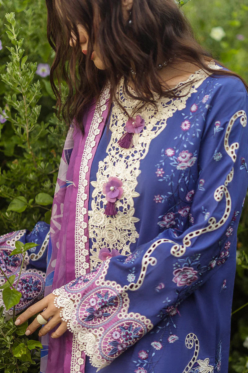MUSHQ - 3PC LAWN EMBROIDERED SHIRT WITH CHIFFON PRINTED DUPATTA AND TROUSER - HZG2245