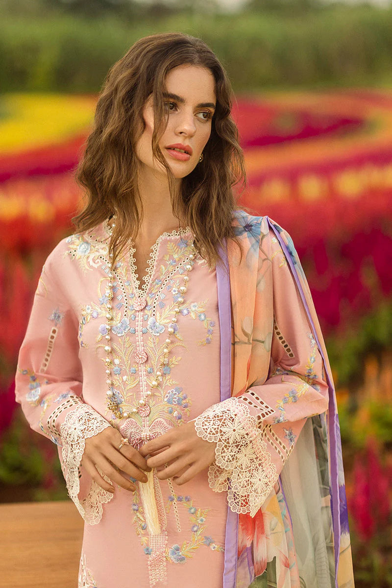 MUSHQ - 3PC LAWN EMBROIDERED SHIRT WITH CHIFFON PRINTED DUPATTA AND TROUSER - HZG2242