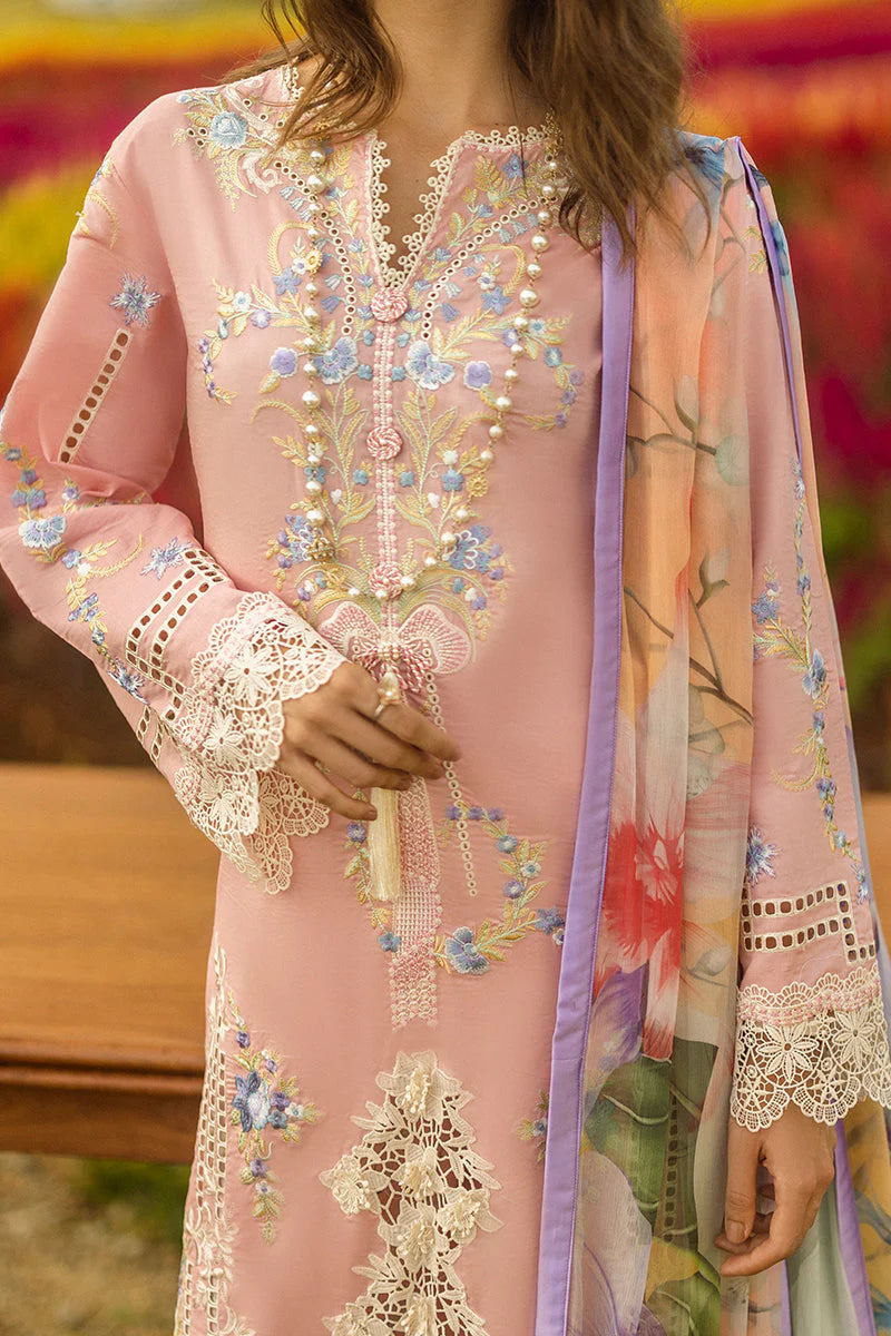 MUSHQ - 3PC LAWN EMBROIDERED SHIRT WITH CHIFFON PRINTED DUPATTA AND TROUSER - HZG2242