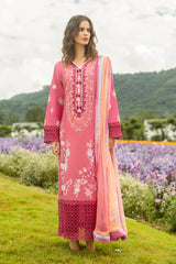 MUSHQ - 3PC LAWN EMBROIDERED SHIRT WITH CHIFFON PRINTED DUPATTA AND TROUSER - HZG2240