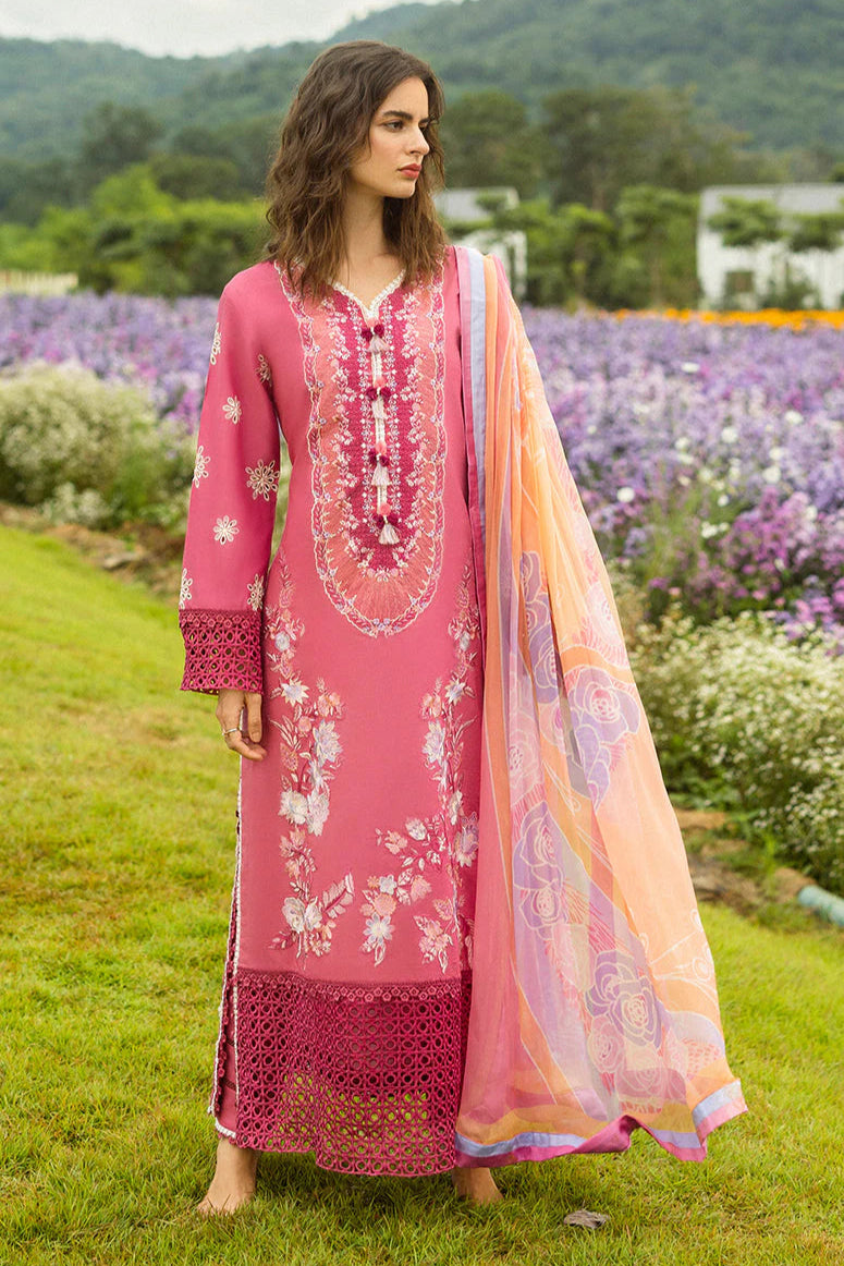 MUSHQ - 3PC LAWN EMBROIDERED SHIRT WITH CHIFFON PRINTED DUPATTA AND TROUSER - HZG2240