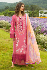 MUSHQ - 3PC LAWN EMBROIDERED SHIRT WITH CHIFFON PRINTED DUPATTA AND TROUSER - HZG2240
