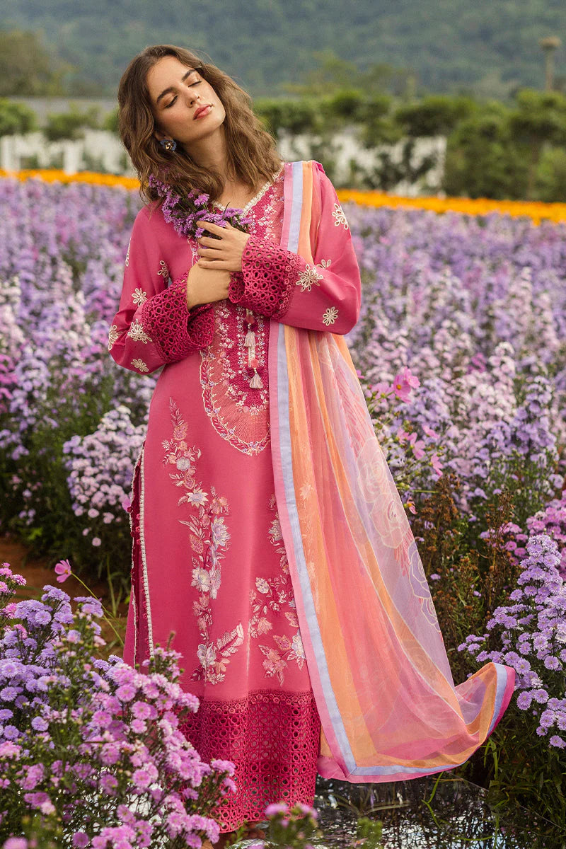 MUSHQ - 3PC LAWN EMBROIDERED SHIRT WITH CHIFFON PRINTED DUPATTA AND TROUSER - HZG2240