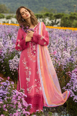 MUSHQ - 3PC LAWN EMBROIDERED SHIRT WITH CHIFFON PRINTED DUPATTA AND TROUSER - HZG2240