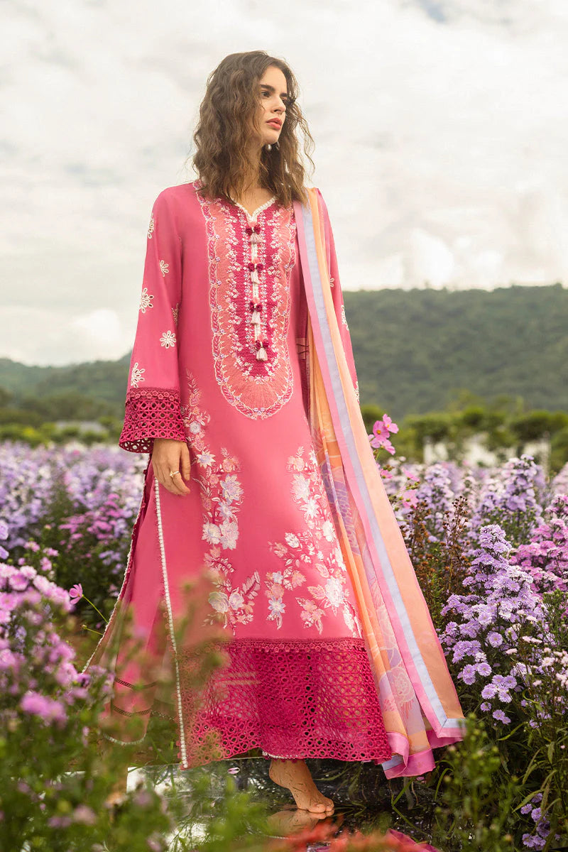 MUSHQ - 3PC LAWN EMBROIDERED SHIRT WITH CHIFFON PRINTED DUPATTA AND TROUSER - HZG2240