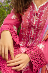 MUSHQ - 3PC LAWN EMBROIDERED SHIRT WITH CHIFFON PRINTED DUPATTA AND TROUSER - HZG2240