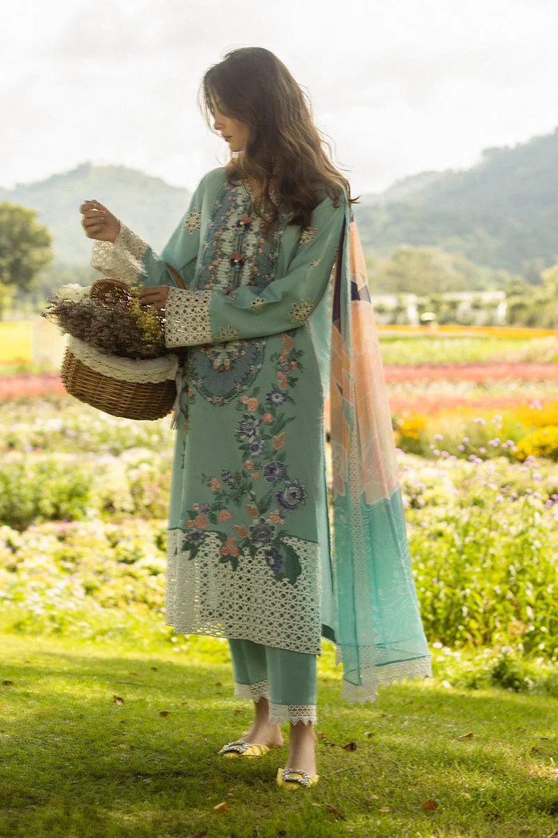 MUSHQ - 3PC LAWN EMBROIDERED SHIRT WITH MANAAR PRINTED DUPATTA  AND TROUSER - HZG2210