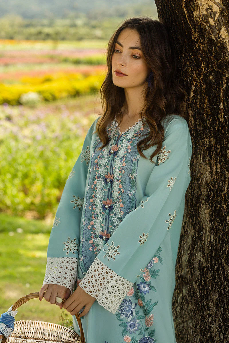 MUSHQ - 3PC LAWN EMBROIDERED SHIRT WITH MANAAR PRINTED DUPATTA  AND TROUSER - HZG2210