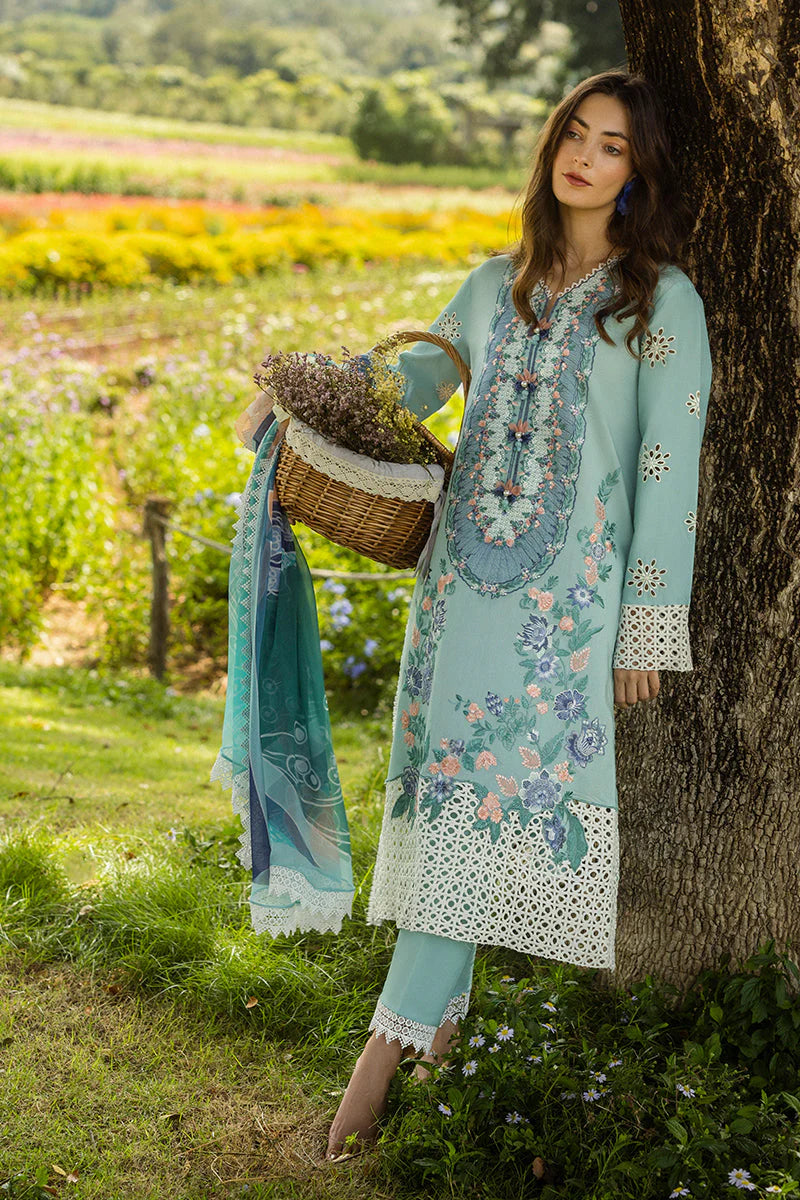 MUSHQ - 3PC LAWN EMBROIDERED SHIRT WITH MANAAR PRINTED DUPATTA  AND TROUSER - HZG2210
