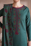 IZNIK - 3PC DHANAK EMBROIDERED SHIRT WITH TWILL PRINTED SHAWL AND TROUSER - HZG2025