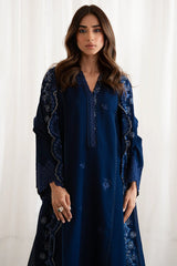 BATIK - 3PC DHANAK EMBROIDERED SHIRT WITH DHANAK EMBROIDERED SHAWL AND TROUSER - HZU2442