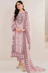 GARNET - 3PC LAWN EMBROIDERED SHIRT WITH LAWN EMBROIDEERED DUPATTA AND TROUSER - HZG2763