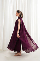 ZAIB - 3PC LAWN EMBROIDERED SHIRT WITH KHADDI NET EMBROIDERED DUPATTA AND TROUSER - HZG3053