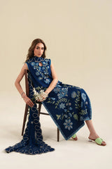 ZAIB - 3PC LAWN EMBROIDERED SHIRT WITH CHIFFON EMBROIDERED DUPATTA AND TROUSER - HZG3045
