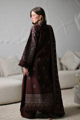 ZAIB - 3PC DHANAK EMBROIDERED SHIRT DHANAK EMBROIDERED SHAWL AND TROUSER - HZG3118