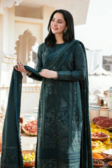 FLORENT - 3PC DHANAK EMBROIDERED SHIRT WITH DHANAK EMBROIDERED SHAWL AND TROUSER - HZG2338