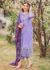 MUSHQ - 3PC LAWN EMBROIDERED SHIRT WITH SILK PRINTED DUPATA AND TROUSER - HZG1288