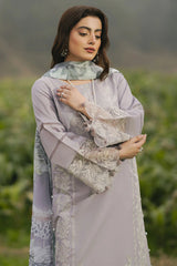 IZEL - 3PC LAWN EMBROIDERED SHIRT WITH CHIFFON PRINTED DUPATTA AND TROUSER - HZG2716
