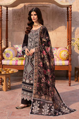 MAHNUR - 3PC LAWN LASERWORK EMBROIDERED SHIRT WITH CHIFFON PRINTED DUPATTA AND TROUSER - HZG2750