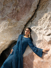 RANG RASIYA - 3PC LAWN EMBROIDERED SHIRT WITH KHADDI NET EMBROIDERED DUPATTA AND TROUSER - HZG2725