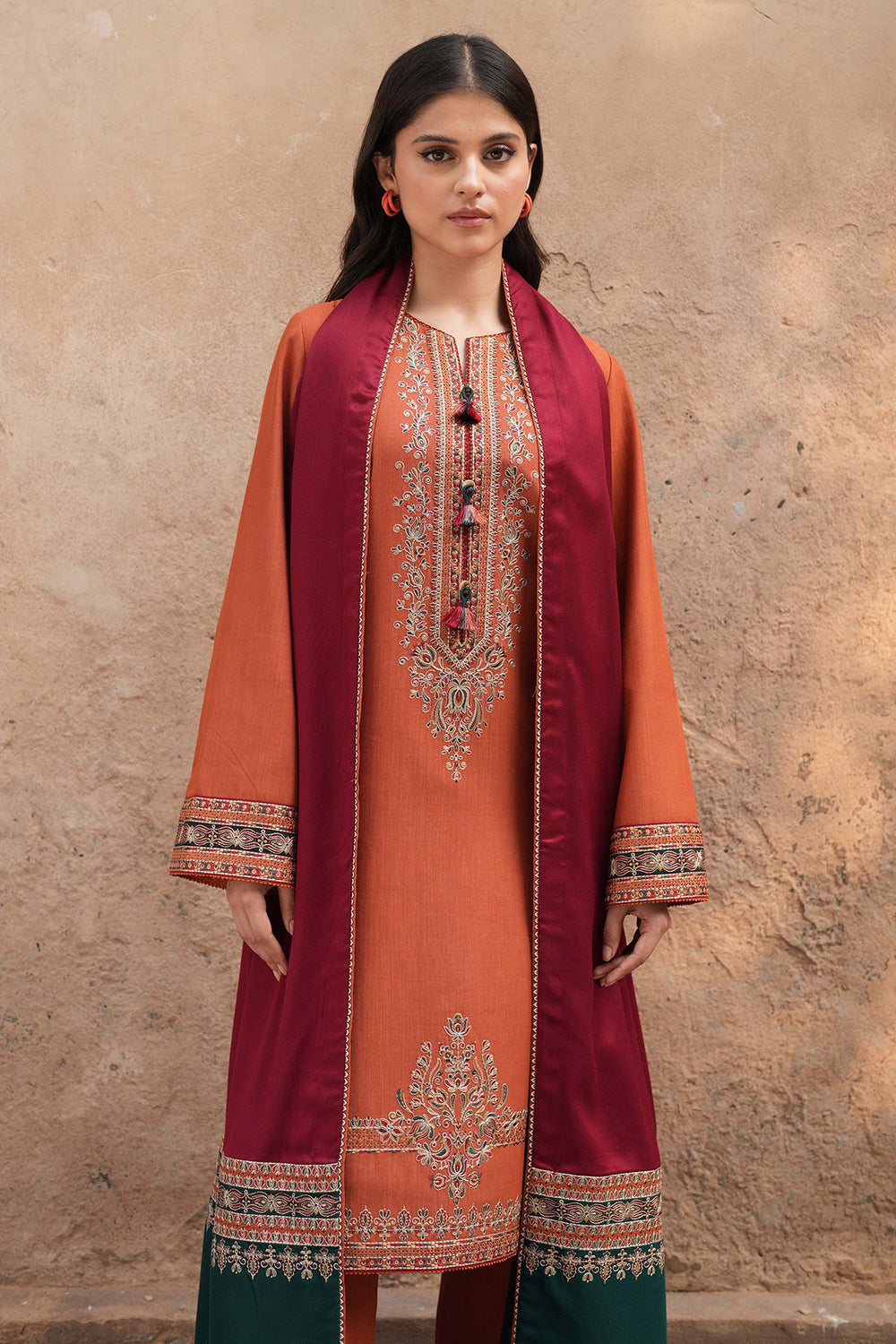 JAZMIN - 3PC LAWN EMBROIDERED SHIRT WITH MANAAR PRINTED DUPATTA AND TROUSER - HZG2103
