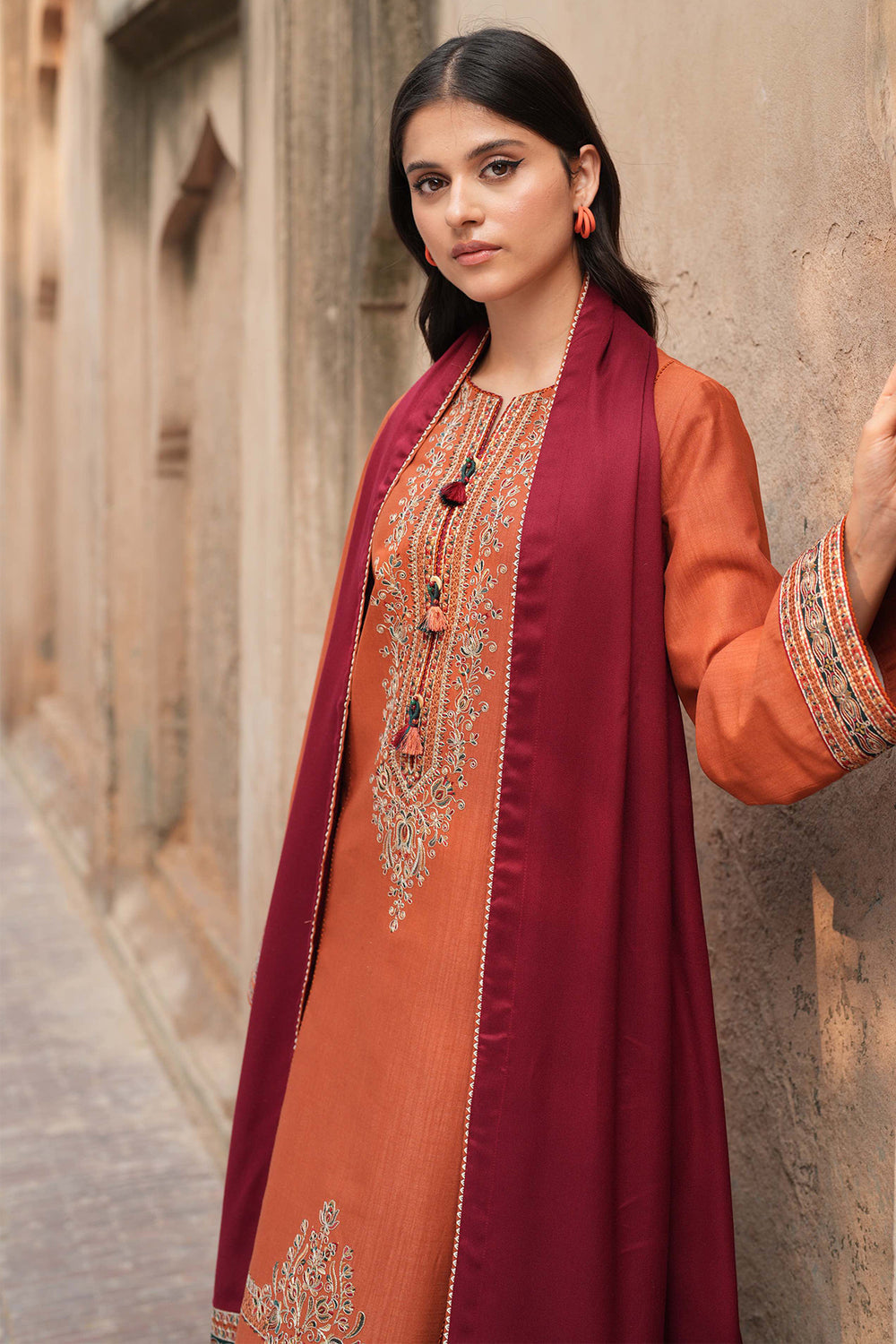JAZMIN - 3PC LAWN EMBROIDERED SHIRT WITH MANAAR PRINTED DUPATTA AND TROUSER - HZG2103