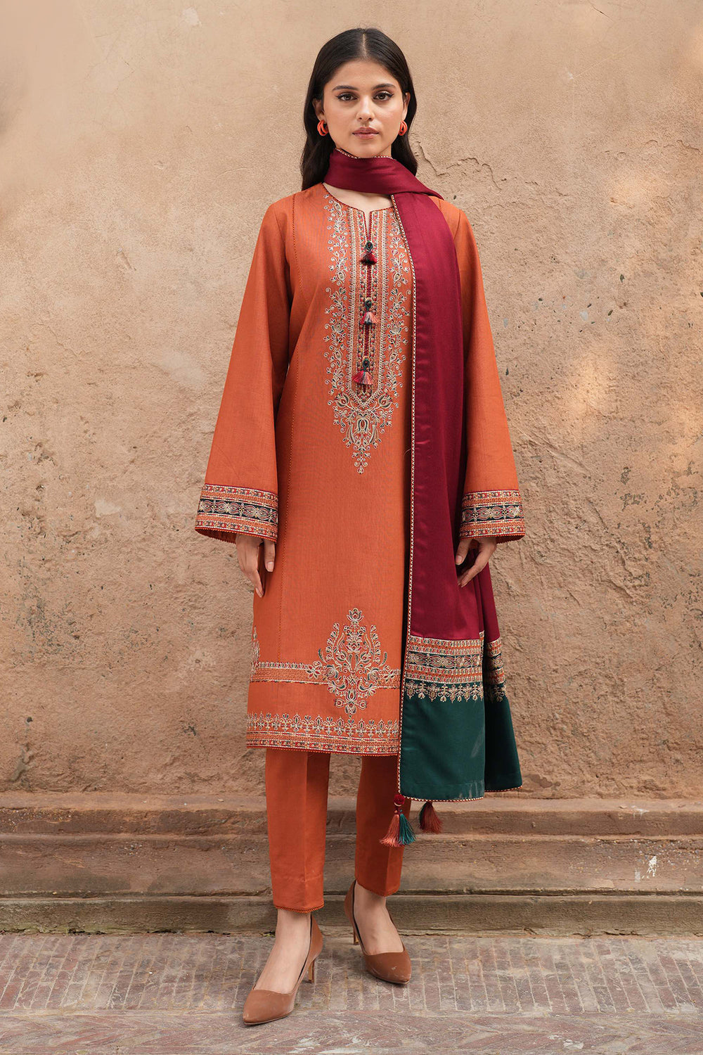JAZMIN - 3PC LAWN EMBROIDERED SHIRT WITH MANAAR PRINTED DUPATTA AND TROUSER - HZG2103