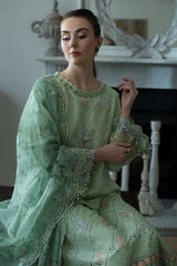 SOBIA NAZIR - 3PC LAWN EMBROIDERED SHIRT WITH CHIFFON PRINTED DUPATTA AND TROUSER - HZG2900