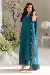 SOBIA NAZIR - 3PC LAWN EMBROIDERED SHIRT WITH MANAAR PRINTED DUPATTA AND TROUSER - HZG2178