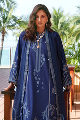 IZEL - 3PC LAWN EMBROIDERED SHIRT WITH KHADDI NET EMBROIDERED DUPATTA AND TROUSER - HZG3055
