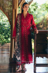 SUFFUSE - 3PC LAWN EMBROIDERED SHIRT WITH CHIFFON PRINTED DUPATTA AND TROUSER - HZG2835