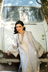 ETHNC - 3PC LAWN EMBROIDERED SHIRT WITH ORGANZA EMBROIDERED DUPATTA AND TROUSER - HZG2732