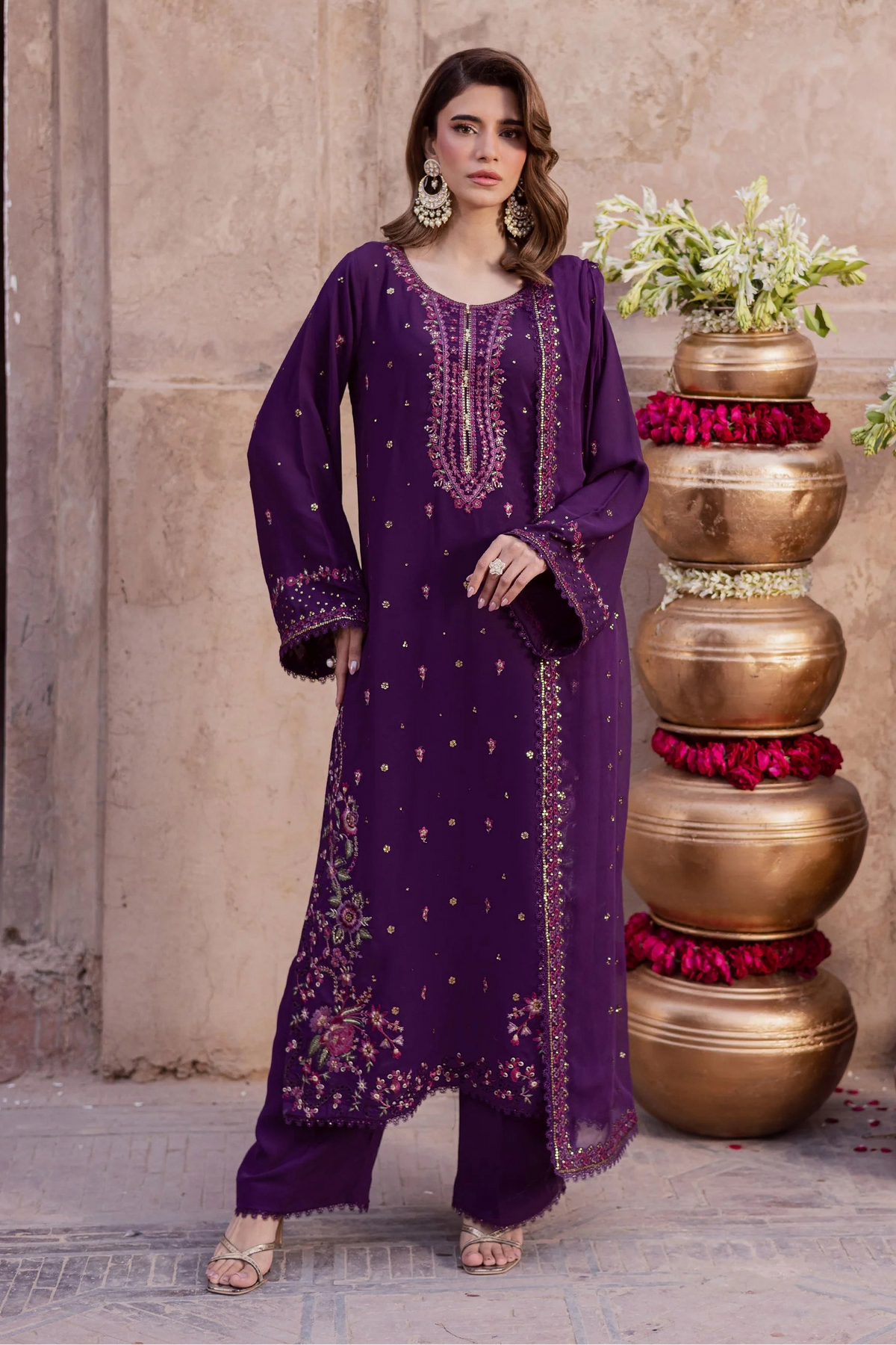 BATIK - 3PC LAWN EMBROIDERED SHIRT WITH CHIFFON EMBROIDERED DUPATTA AND TROUSER - HZG2894