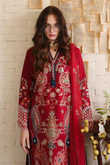 MUSHQ - 3PC LAWN EMBROIDERED SHIRT WITH CHIFFON PRINTED DUPATTA AND TROUSER - HZG3078