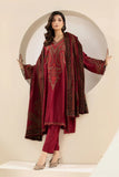 MARIA B - 3PC DHANAK EMBROIDERED SHIRT WITH TWILL PRINTED SHAWL AND TROUSER - HZG2023