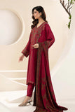 MARIA B - 3PC DHANAK EMBROIDERED SHIRT WITH TWILL PRINTED SHAWL AND TROUSER - HZG2023