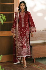 MAHNUR - 3PC LAWN EMBROIDERED SHIRT WITH KHADDI NET EMBROIDERED DUPATTA AND TROUSER - HZG3000