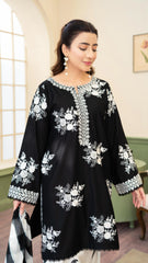 MARIA.B - 3PC LAWN EMBROIDERED SHIRT WITH CHIFFON PRINTED DUPATTA AND TROUSER - HZG2989