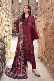 MARIA B - 3PC DHANAK EMBROIDERED SHIRT WITH TWILL PRINTED SHAWL AND TROUSER - HZG2045