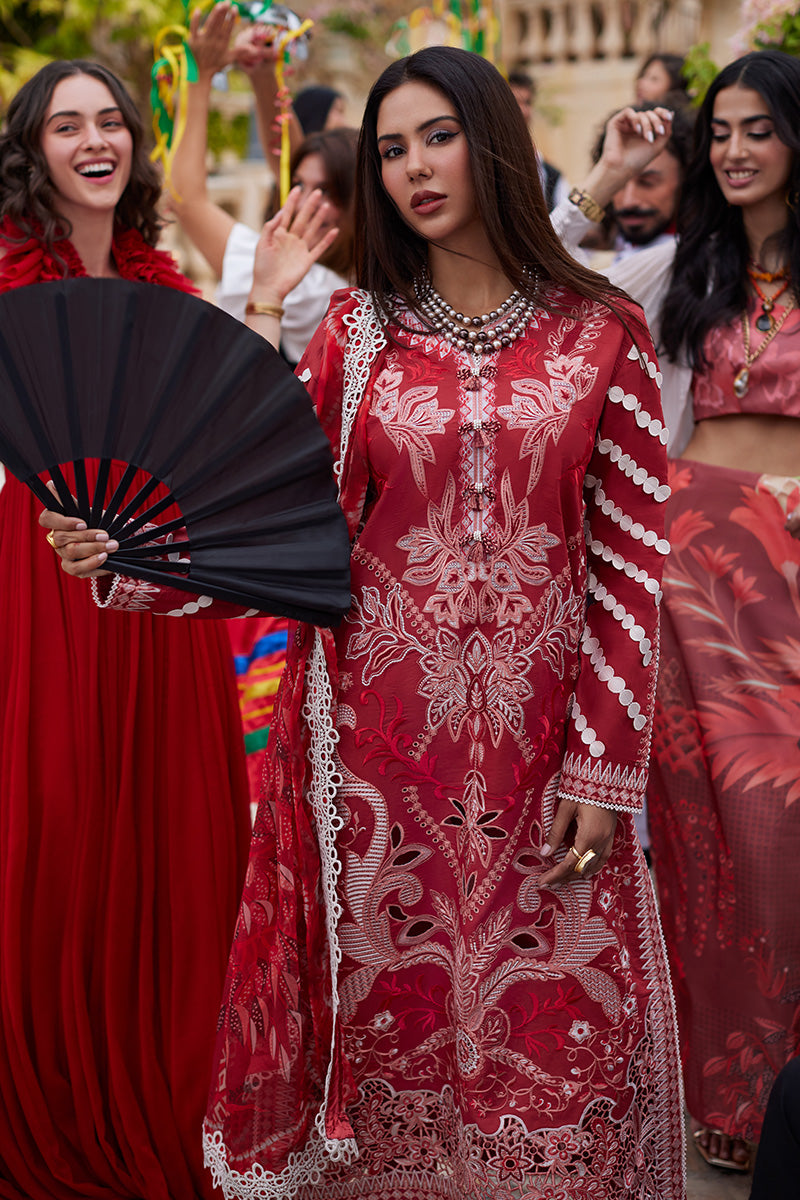 MUSHQ - 3PC LAWN EMBROIDERED SHIRT WITH DIAMOND EMBROIDERED DUPATTA AND TROUSER - HZG1637