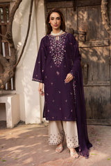 BATIK - 3PC LAWN EMBROIDERED SHIRT WITH CHIFFON EMBROIDERED DUPATTA AND TROUSER - HZG2752