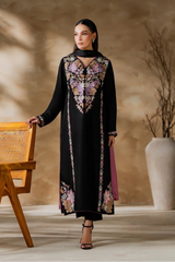 MIRANA - 3PC LAWN EMBROIDERED SHIRT WITH CHIFFON TYE AND DYE DUPATTA AND TROUSER - HZG2705