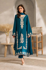 VINTAGE - 3PC LAWN EMBROIDERED SHIRT WITH CHIFFON DUPATTA AND TROUSER - HZG2636