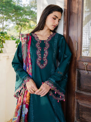 IZEL - 3PC LAWN EMBROIDERED SHIRT WITH CHIFFON PRINTED DUPATTA AND TROUSER - HZG2791