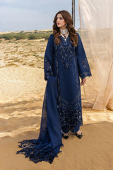 RANG RASIYA - 3PC LAWN LASERWORK EMBROIDERED SHIRT WITH KHADDI NET EMBROIDERED DUPATTA AND TROUSER - HZG2744