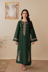 BATIK - 3PC DHANAK EMBROIDERED SHIRT DHANAK EMBROIDERED SHAWL AND TROUSER - HZG3160