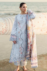 QALAMKAR - 3PC LAWN EMBROIDERED SHIRT WITH MANAAR PRINTED DUPATTA AND TROUSER - HZG3100