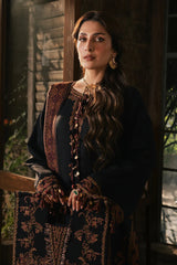 IZEL - 3PC DHANAK EMBROIDERED SHIRT TWILL PRINTED SHAWL AND TROUSER - HZG3161