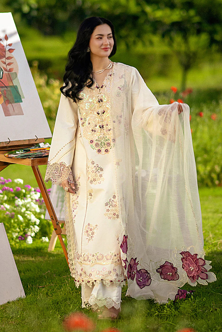 RANG RASIYA - 3PC LAWN EMBROIDERED SHIRT WITH COTTON NET EMBROIDERED DUPATTA AND TROUSER - HZG3088